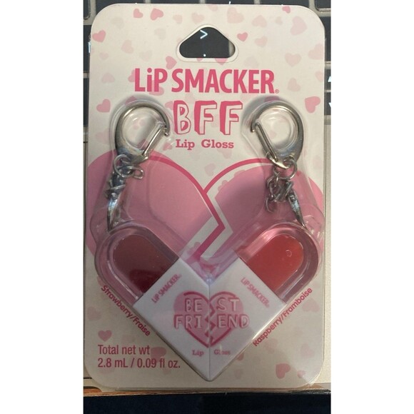Lip Smacker Other - Lip Smacker BFF Lip Gloss Best Friend Set in Raspberry & Strawberry - W Keychain